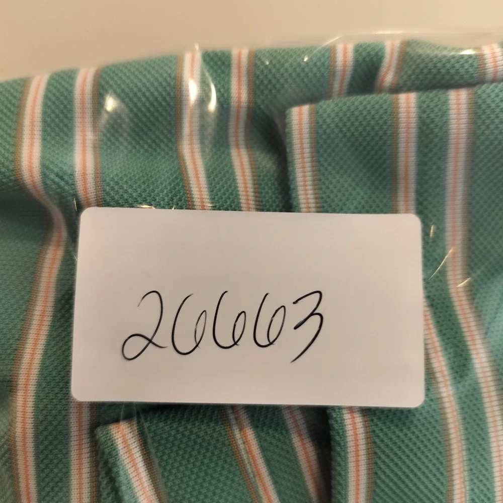 Nike Golf Polo Shirt Mens Large Striped Short Sleeve Performance Athletic Green